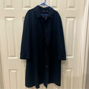 Sanyo New York Wool Lined Trench Coat Mens Sz44 Black